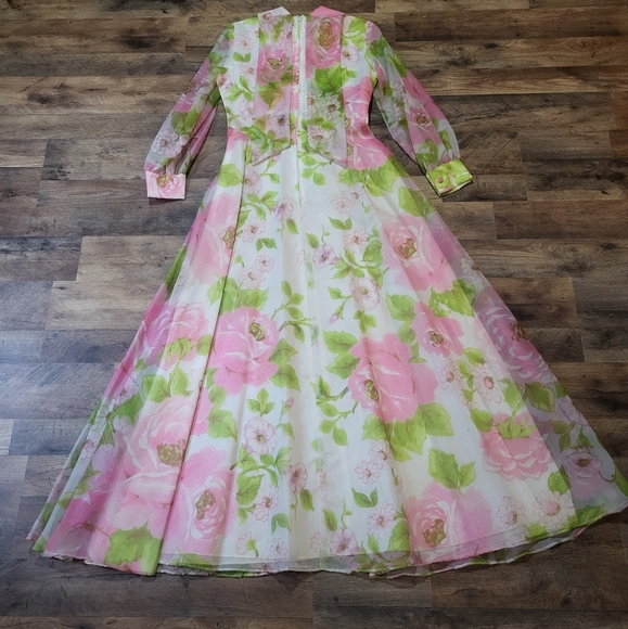 Vintage Avalon Classics Longsleeve Floral Maxi Gown Size 12 - Picture 9 of 10